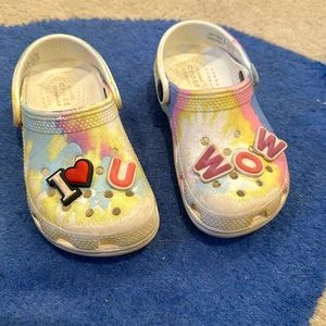 Tie dye crocs
